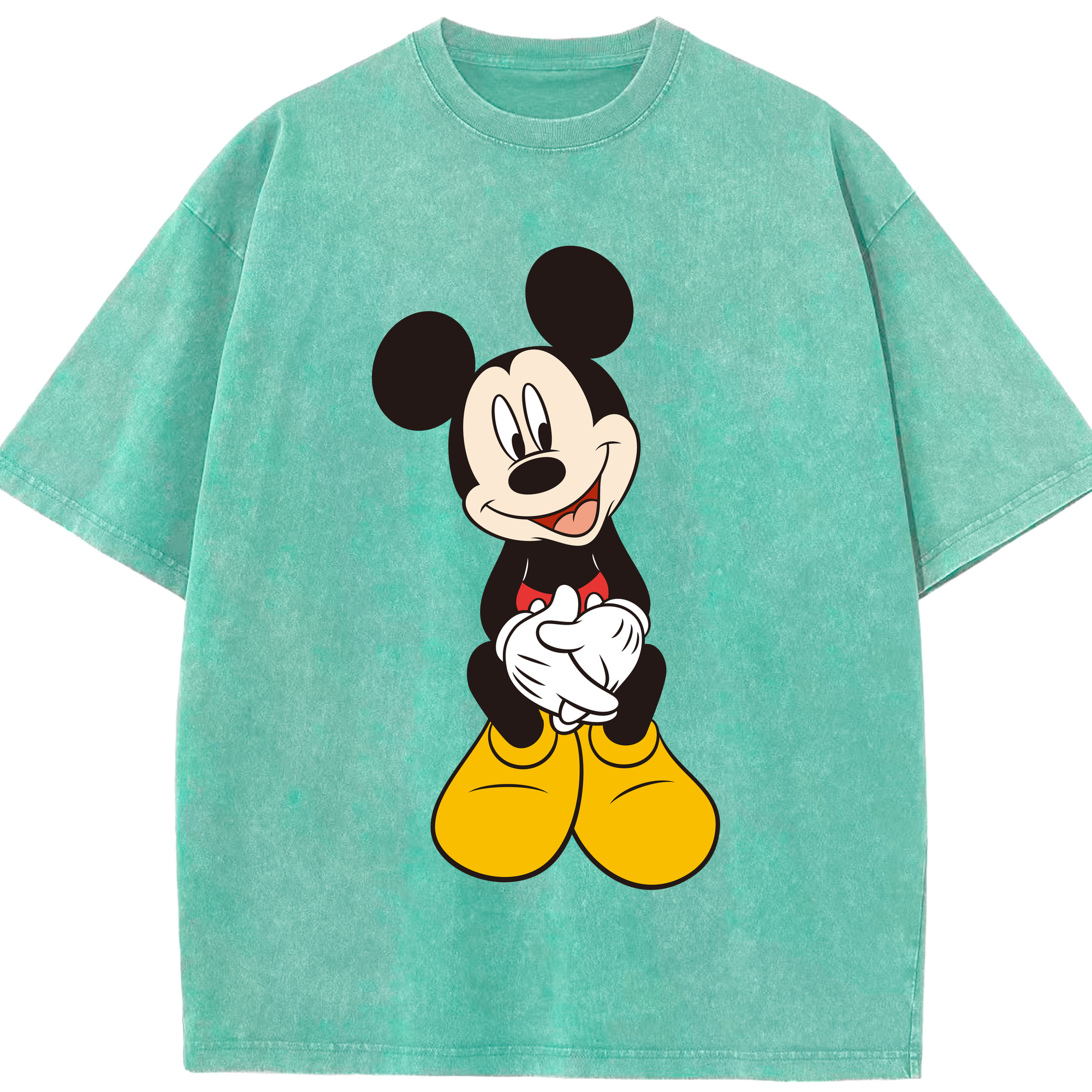 （画像用） ミッキーマウス Mickey Mouse 綿100% ヴィンテージ風 半袖Tシャツ（フロントプリント）